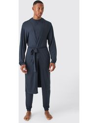 BoohooMAN - Premium Modal Mix Relaxed dressing gown, T-shirt & Lounge Bottom Set - Lyst