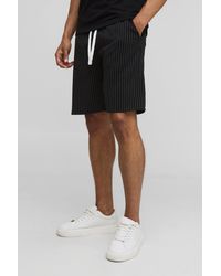 BoohooMAN - Elasticated Waist Regular Fit Pinstripe Shorts - Lyst