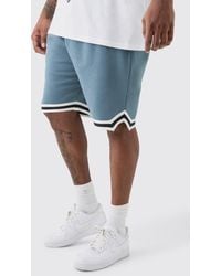 Boohoo - Plus Loose Fit Mid Length Basketball Short In Slate - Lyst