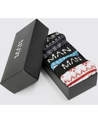 BoohooMAN - 3 Pack Fairisle Christmas Boxers Giftbox - Lyst