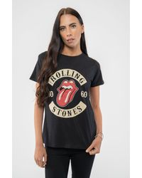 BoohooMAN - The Rolling Stones Sixty Biker Tongue Suede Flock T Shirt - Lyst