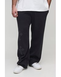BoohooMAN - Plus Relaxed Puff Print Cross Sweatpants - Lyst
