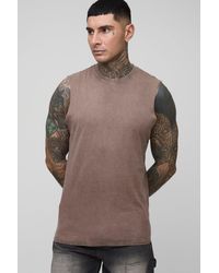 BoohooMAN - Tall Acid Wash Regular Fit Tank - Lyst