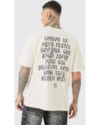 Boohoo - Tall Oversized Cross Front & Back Print T-shirt - Lyst