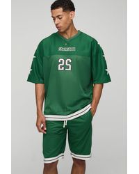 BoohooMAN - Oversize Sport T-Shirt-Set mit Applikation - Lyst