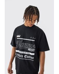 BoohooMAN - Oversized Extended Homme Limited Text Graphic T-shirt - Lyst