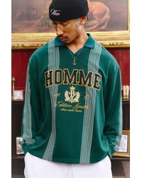 BoohooMAN - Oversized Homme Applique Stripe Rugby Polo - Lyst
