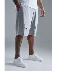BoohooMAN - Plus Tailored Drop Cargo Shorts - Lyst