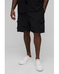 BoohooMAN - Plus Nylon Cargo-Shorts in Knitteroptik - Lyst