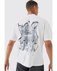 BoohooMAN - Oversized Extended Neck Gothic Homme T-shirt - Lyst