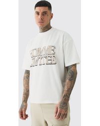 BoohooMAN - Tall Oversized Boxy Extended Neck Homme Ltd T-shirt - Lyst