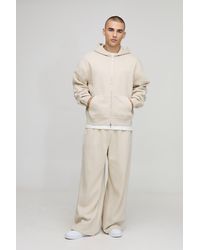 BoohooMAN - Oversized Boxy Hooded Zip Through Wide Leg Tracksuit - Lyst