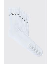 BoohooMAN - 5 Pack Script Logo Plain Sport Socks - Lyst