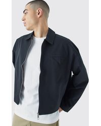 Boohoo - Boxy Twill Harrington Jacket - Lyst