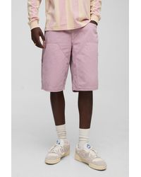 BoohooMAN - Relaxed Long Length Overdye Carpenter Shorts - Lyst