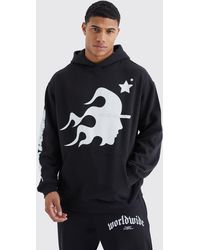 BoohooMAN - Oversized Homme Graphic Puff Print Hoodie - Lyst