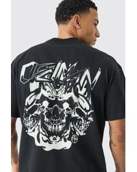 BoohooMAN - Oversized Heavyweight Skull Graphic T-shirt - Lyst