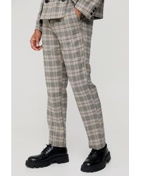 BoohooMAN - Check Wide Fit Suit Trousers - Lyst