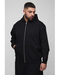 BoohooMAN - Plus 330Gmode Oversize Basic Hoodie mit Reißverschluss - Lyst