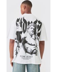 BoohooMAN - Oversized Extended Neck Large Scale Statue T-shirt - Lyst