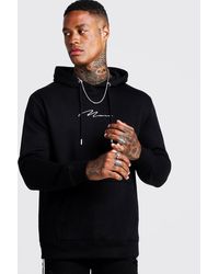 BoohooMAN Oversized Signature Hoodie - Black
