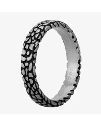 BoohooMAN - Bourne And Wilde Oxidised Narrow Abstract Reptile Ring Str-481-01 66 - Lyst