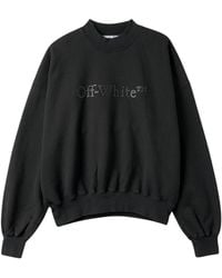 BoohooMAN - Off-white Off-white Bookish Laund Boxy Fit Black Sweatshirt - Lyst