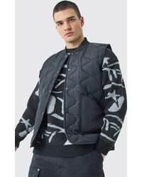 BoohooMAN - Tall Onion Quilted Gilet In Black - Lyst