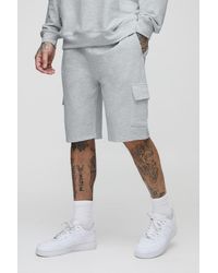 BoohooMAN - Tall Lightweight Loopback Regular Fit Basic Cargo Shorts - Lyst