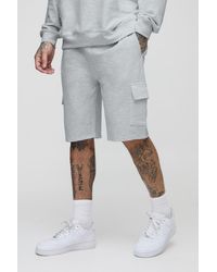 BoohooMAN - Tall Lightweight Loopback Regular Fit Basic Cargo Shorts - Lyst