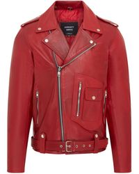 BoohooMAN - Infinity Leather Cow-hide Biker Brando Jacket - Pargas - Lyst