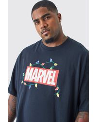 BoohooMAN - Plus Oversized Marvel Christmas License T-shirt - Lyst