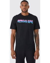 BoohooMAN - Tall Oversized Ombre Official Man Print T-shirt - Lyst