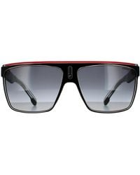 BoohooMAN - Carrera Shield Black Crystal White Red Dark Grey Gradient Sunglasses - Lyst