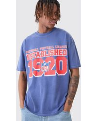 BoohooMAN - Nfl Extended Neck Oversized Washed License T-shirt - Lyst