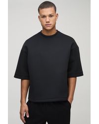 Boohoo - Sudadera Oversize Recta De Scuba Con Mangas La Mitad - Lyst