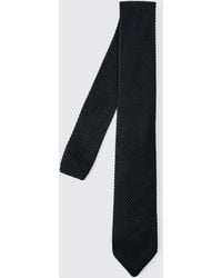 BoohooMAN - Slim Knitted Texture Tie In Black - Lyst