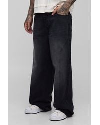 BoohooMAN - Tall Baggy Fit Washed Star Applique Jeans - Lyst