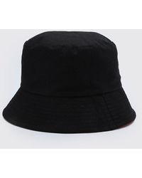 BoohooMAN Plain Reversible Bucket Hat - Noir