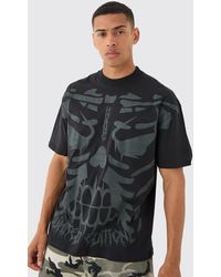 BoohooMAN - Oversized Large Scale Ribcage Print T-shirt - Lyst