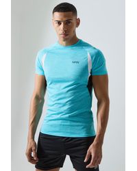 BoohooMAN - Man Active Geo Jacquard Muscle Fit T-shirt - Lyst