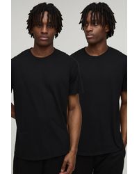 BoohooMAN - 2 Pack Basic Regular Fit Crew Neck T-Shirts - Lyst