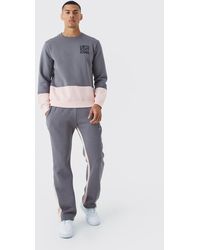 BoohooMAN - Limited Edition Slim Gusset Colour Block Tracksuit - Lyst