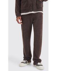 BoohooMAN - Relaxed Fluffy Knitted Joggers - Lyst