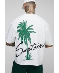 BoohooMAN - Tall kastiges Oversize T-Shirt mit Santorini Print - Lyst