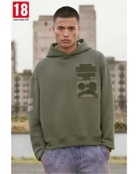 BoohooMAN - Oversized Boxy Call Of Duty Warzone Badge License Hoodie - Lyst