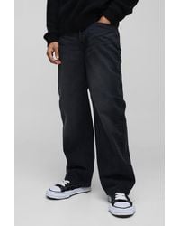 BoohooMAN - Relaxed Rigid Acid Wash Applique Denim Jeans - Lyst