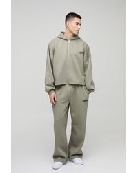 BoohooMAN - Extreme Oversized Boxy Zip Through Hoodie & Wide Leg Tracksuit - Lyst