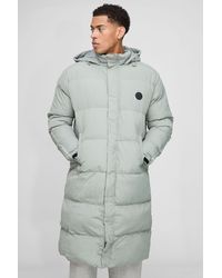Boohoo - Man Regular Fit Panelled Longline Puffer Jacket - Lyst