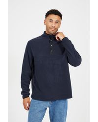 BoohooMAN - Brave Soul Contrast Quarter Zip Fleece - Lyst